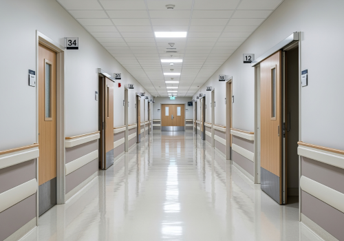 Leerer Flur in einem Krankenhaus